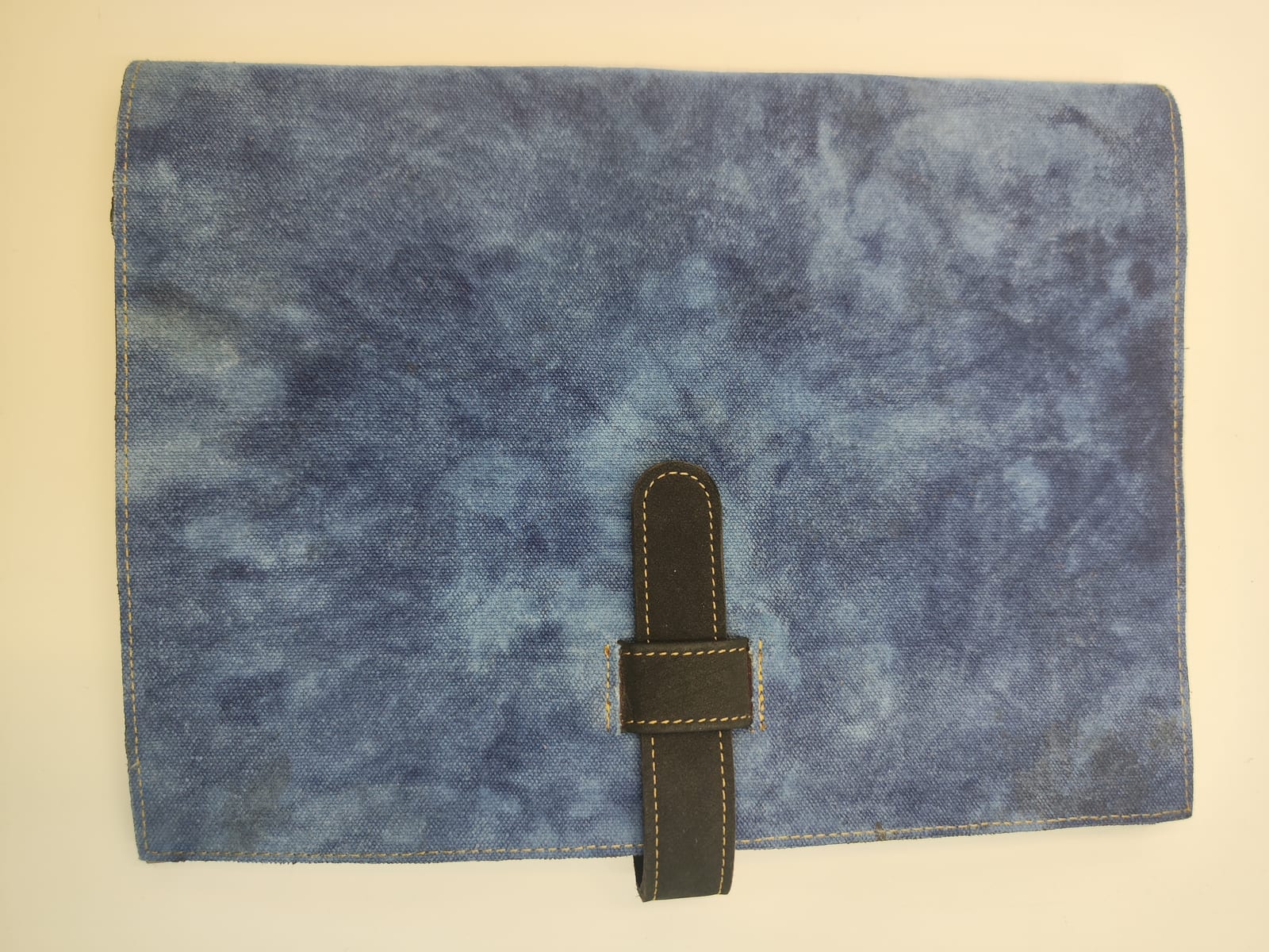 Indigo plant-dye canvas sleeve