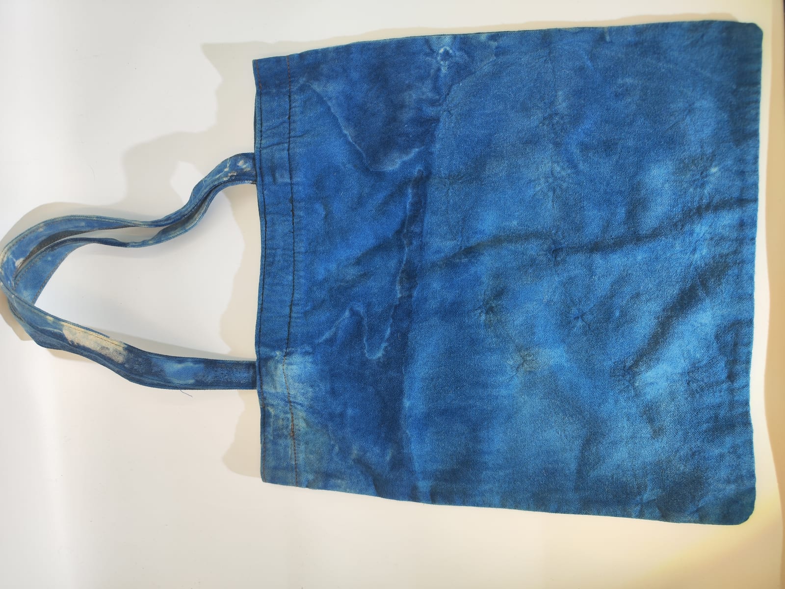 Indigo plant-dye canvas tote