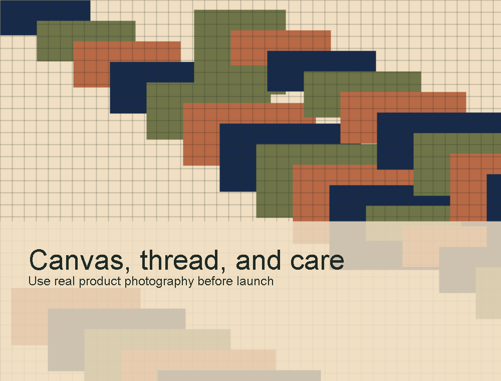 Canvas, embroidery thread, and care planning arrangement